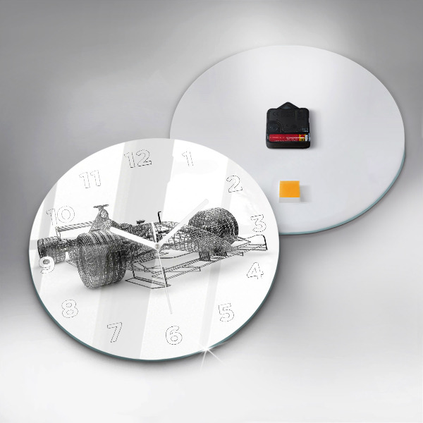 Round glass clock F1 car design