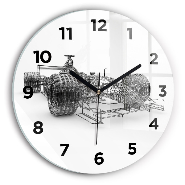 Round glass clock F1 car design