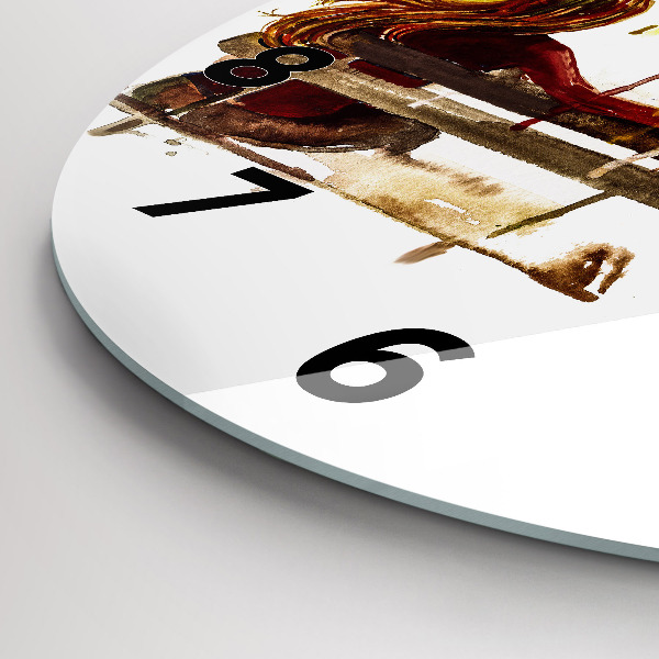Round glass clock Autumn Landscape