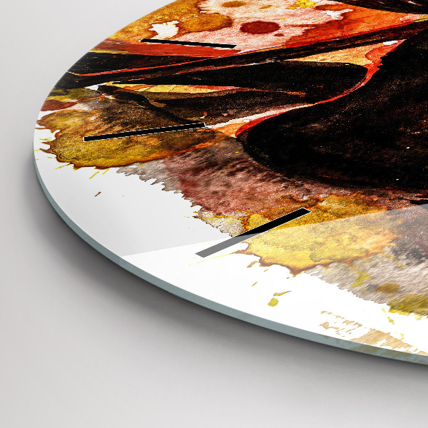 Round glass clock Love and a couple in love
