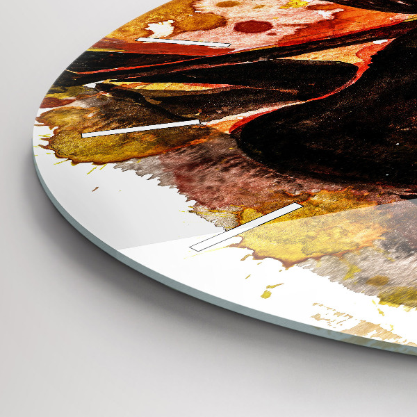 Round glass clock Love and a couple in love