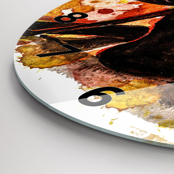 Round glass clock Love and a couple in love