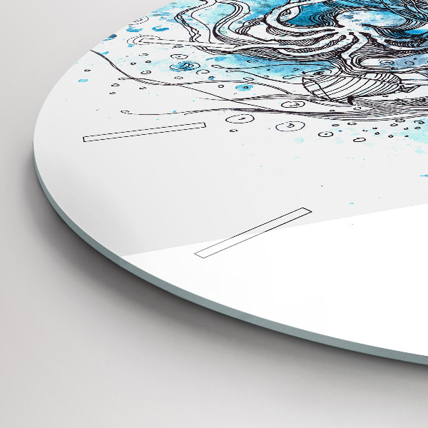 Round glass clock Underwater fish life