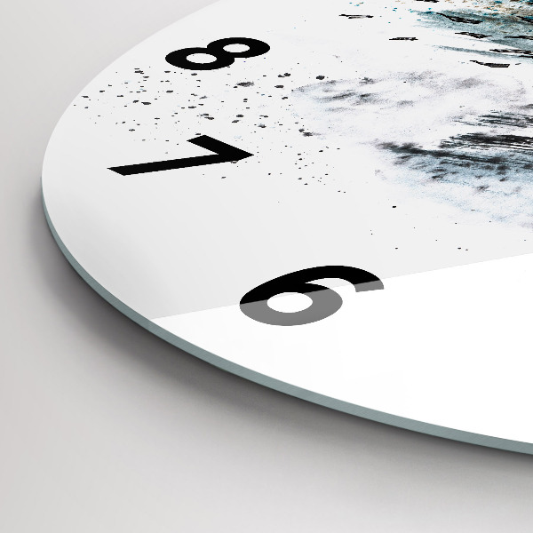 Round glass clock Captain with binoculars