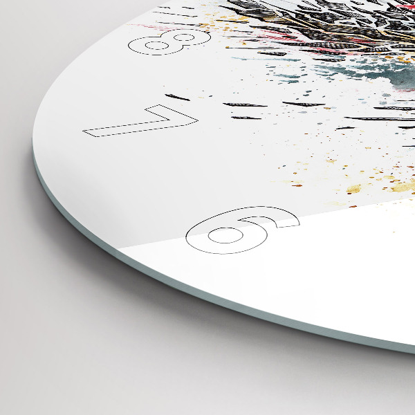 Round glass clock A warrior on the hunt