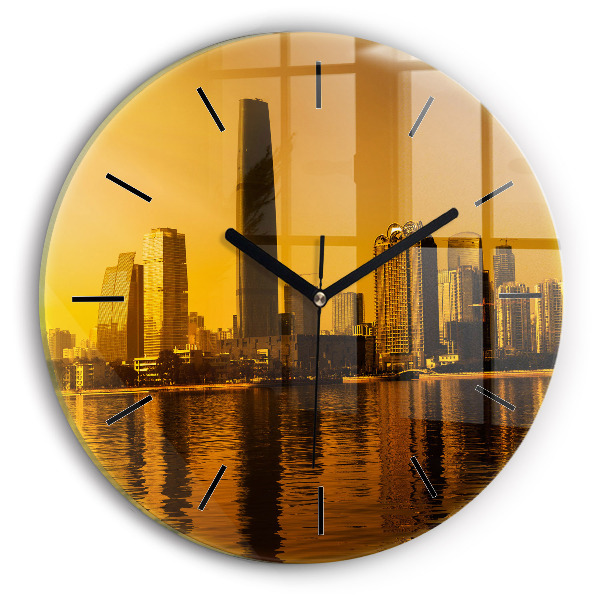 Round glass clock Zhujiang River China