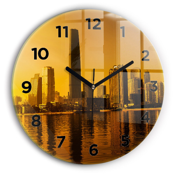 Round glass clock Zhujiang River China