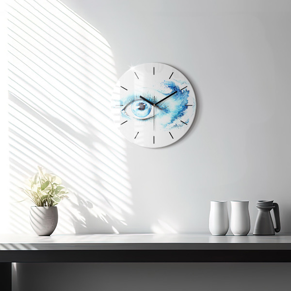 Round glass clock Sea Eye