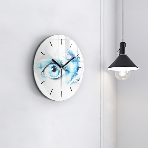 Round glass clock Sea Eye