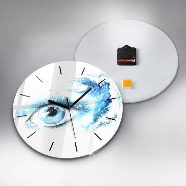 Round glass clock Sea Eye
