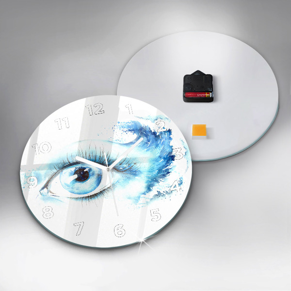 Round glass clock Sea Eye