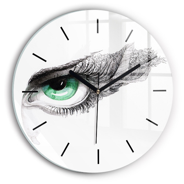 Round glass clock Abstraction of the human eye