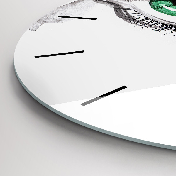 Round glass clock Abstraction of the human eye