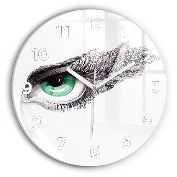Round glass clock Abstraction of the human eye