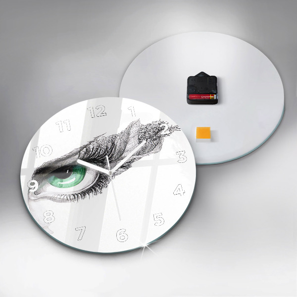 Round glass clock Abstraction of the human eye