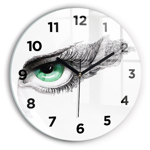 Round glass clock Abstraction of the human eye