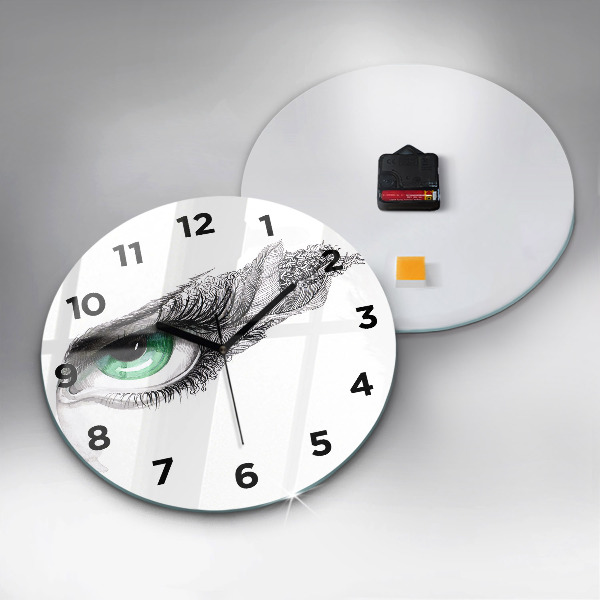 Round glass clock Abstraction of the human eye