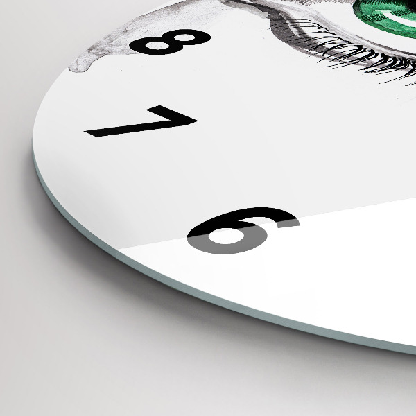 Round glass clock Abstraction of the human eye