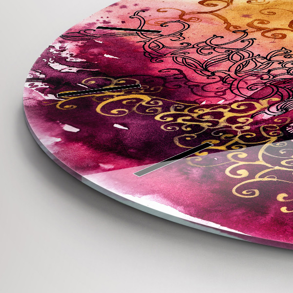 Round glass clock Watercolor couple in love
