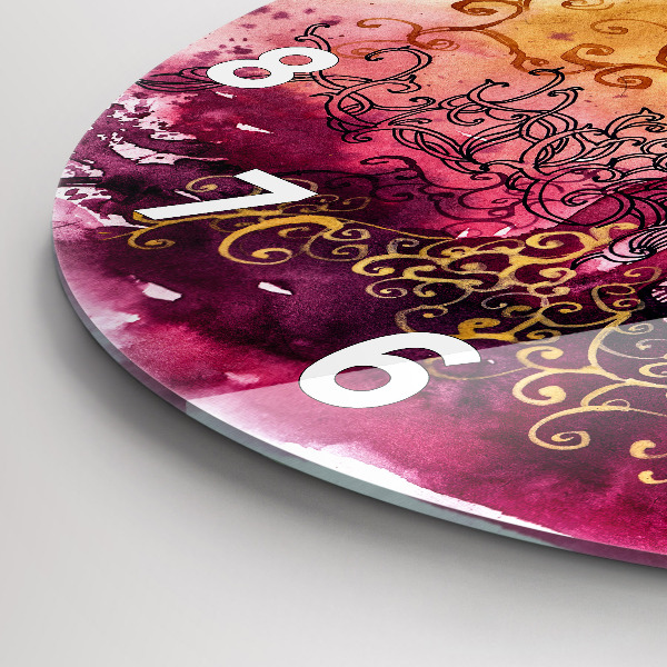 Round glass clock Watercolor couple in love