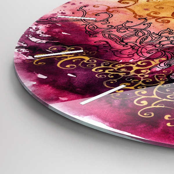 Round glass clock Watercolor couple in love