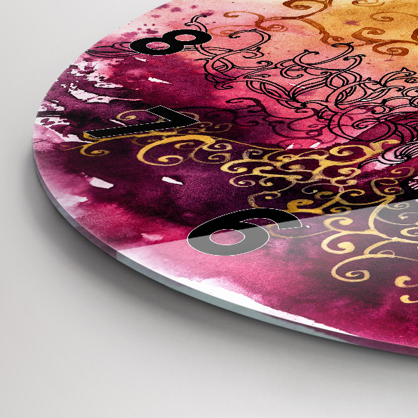 Round glass clock Watercolor couple in love
