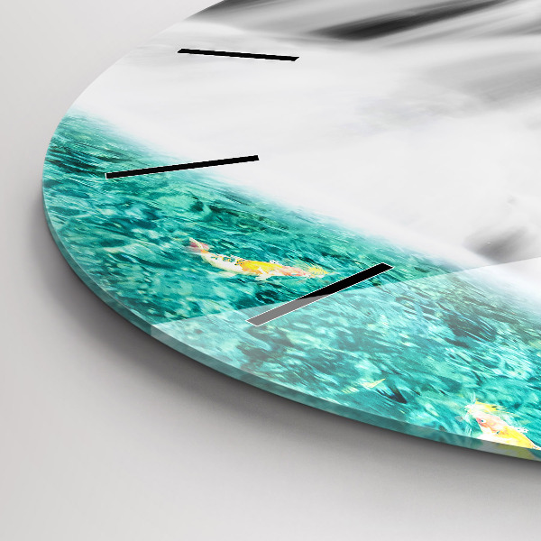 Round glass clock Waterfall in Thailand