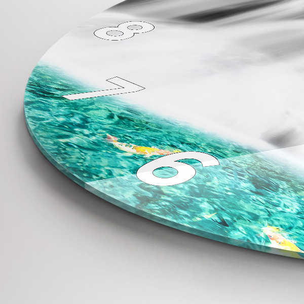 Round glass clock Waterfall in Thailand