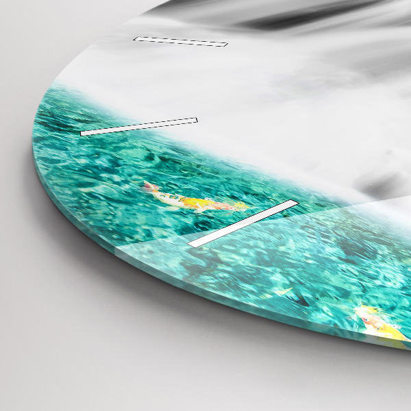 Round glass clock Waterfall in Thailand