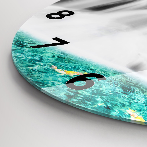 Round glass clock Waterfall in Thailand