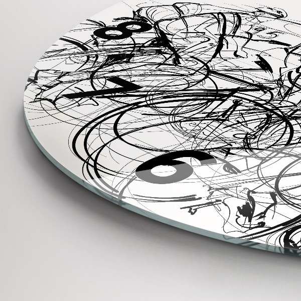 Round glass clock Cycling race drawing