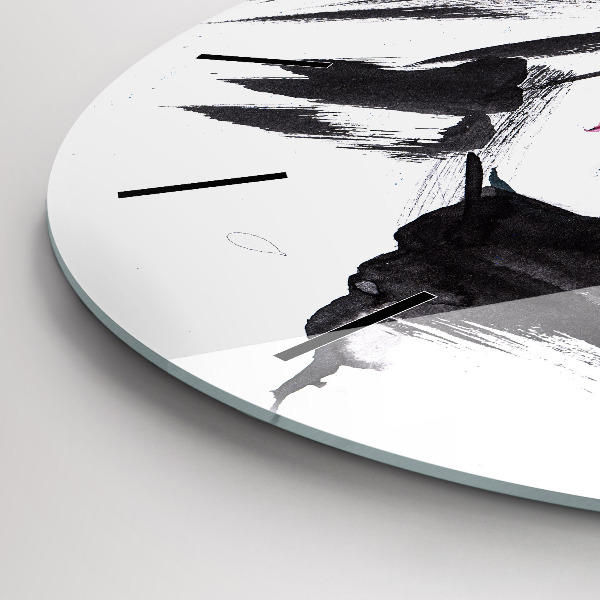 Round glass clock 'Abstract woman''s face'