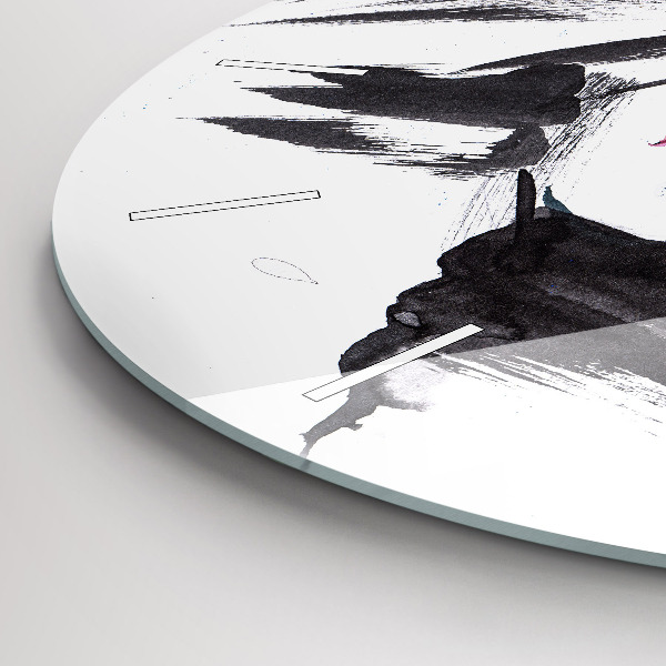 Round glass clock 'Abstract woman''s face'