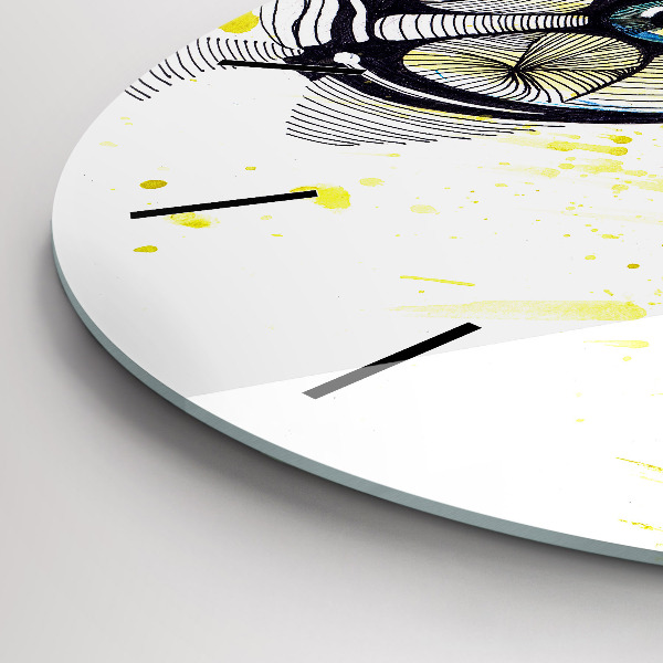 Round glass clock Eyes with glasses
