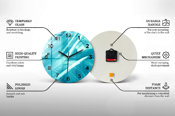 Round glass clock Eyes with glasses