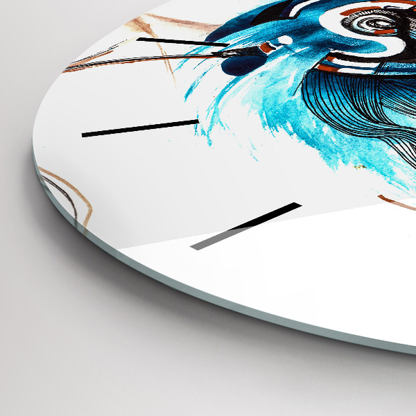 Round glass clock Illustration of a handset