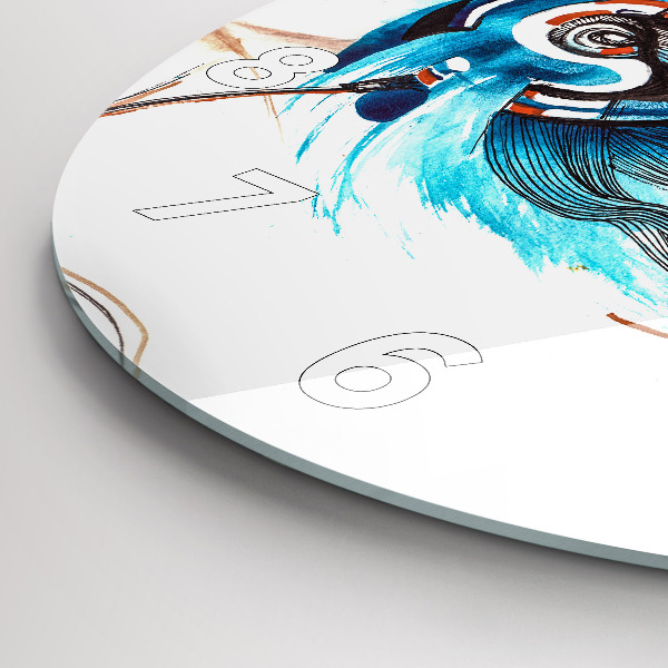 Round glass clock Illustration of a handset