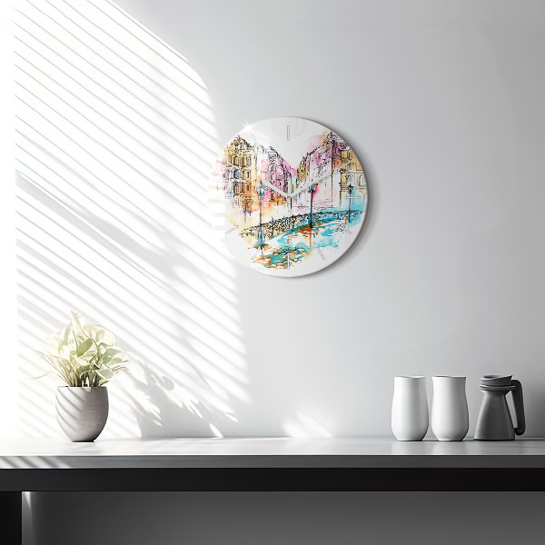 Round glass clock Painted Architecture