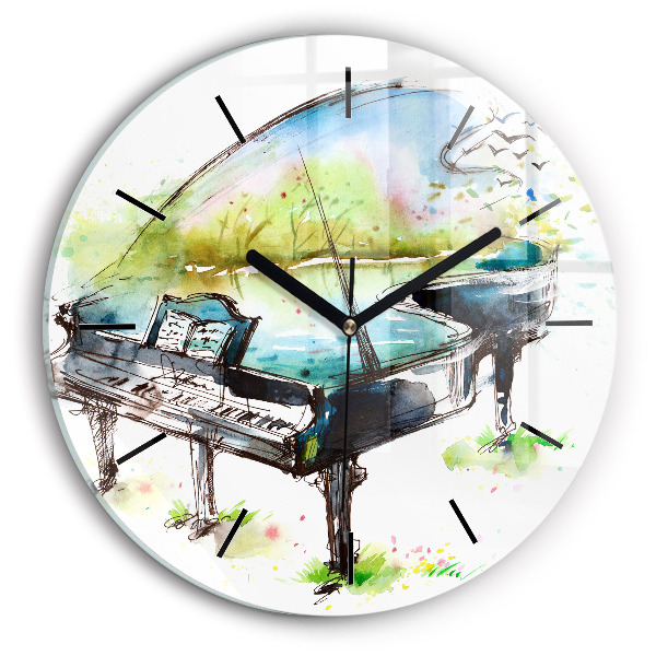 Round glass clock Illustration 4 Seasons
