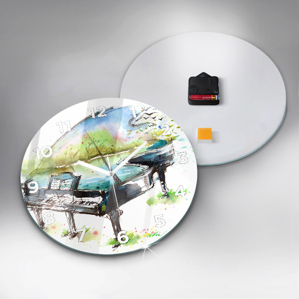 Round glass clock Illustration 4 Seasons