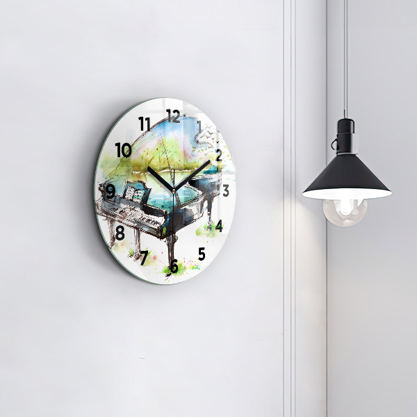 Round glass clock Illustration 4 Seasons