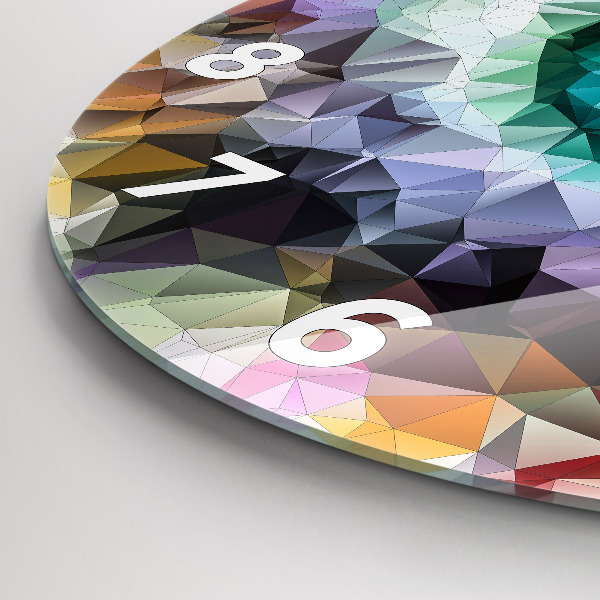 Round glass clock Colorful human eye