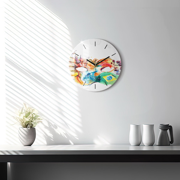 Round glass clock Culture - Brazilian flag