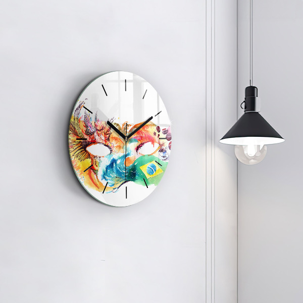 Round glass clock Culture - Brazilian flag