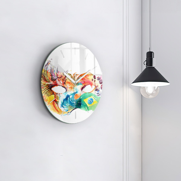 Round glass clock Culture - Brazilian flag