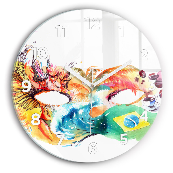Round glass clock Culture - Brazilian flag
