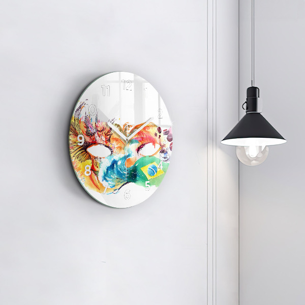 Round glass clock Culture - Brazilian flag
