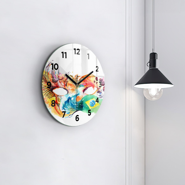 Round glass clock Culture - Brazilian flag