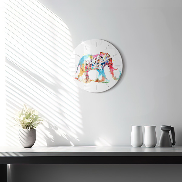 Round glass clock Indian Culture