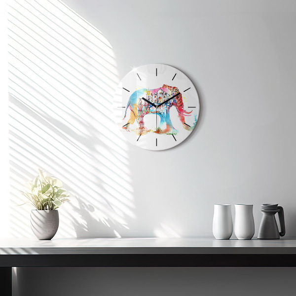 Round glass clock Indian Culture